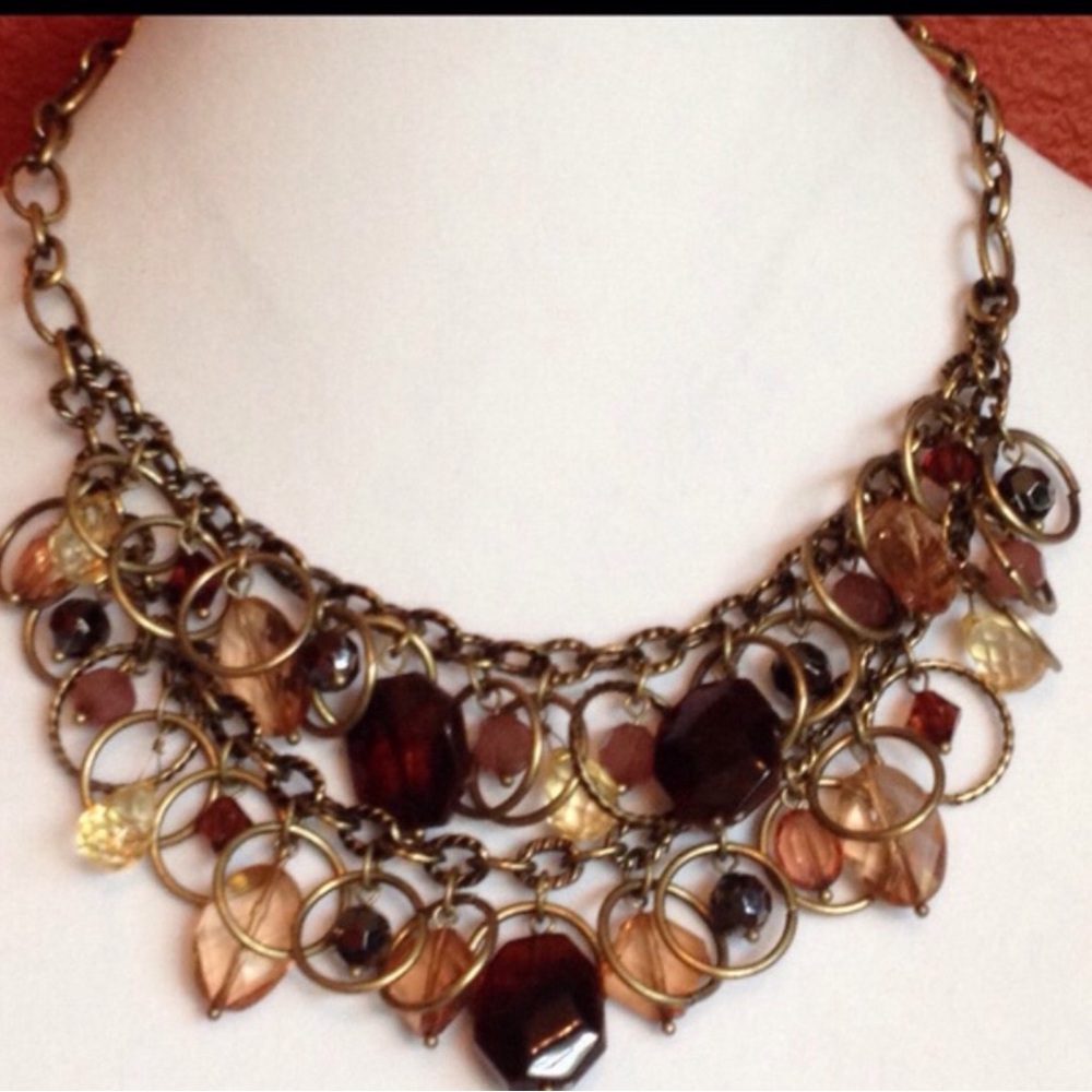 NWOT Premier Designs Elegant Multi-Color Statement Necklace